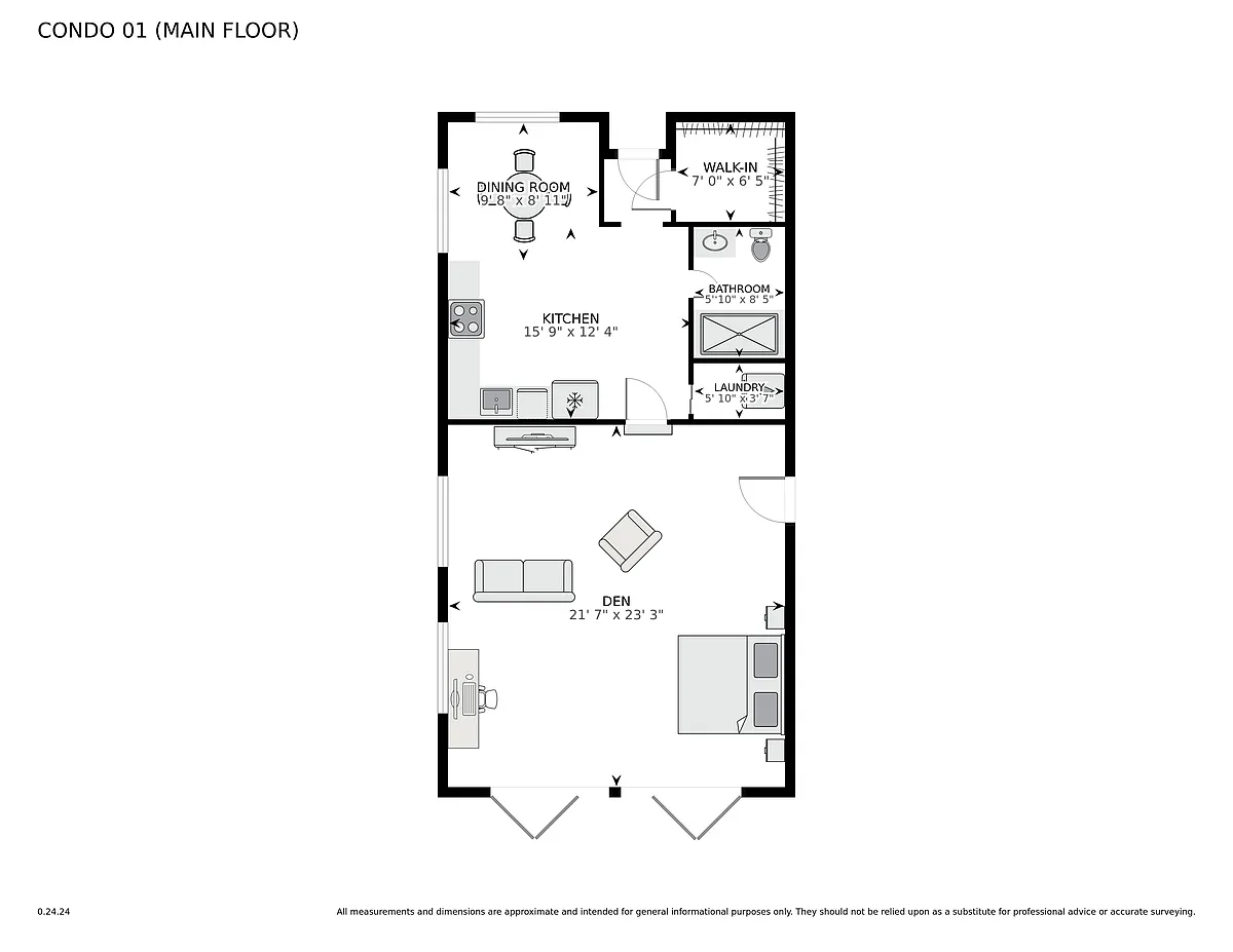 Floor Plan with enormous front bedroom - 428 W Solidell St #B