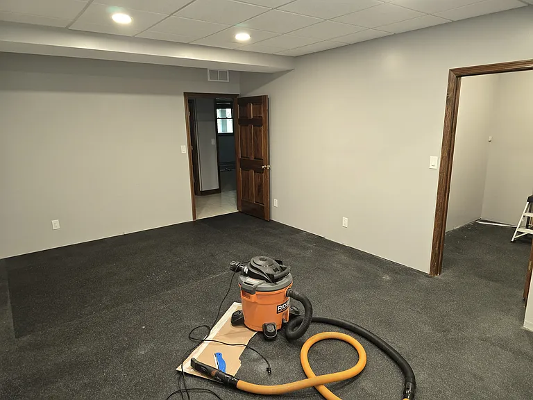 Bonus room with half inch rubber flooring