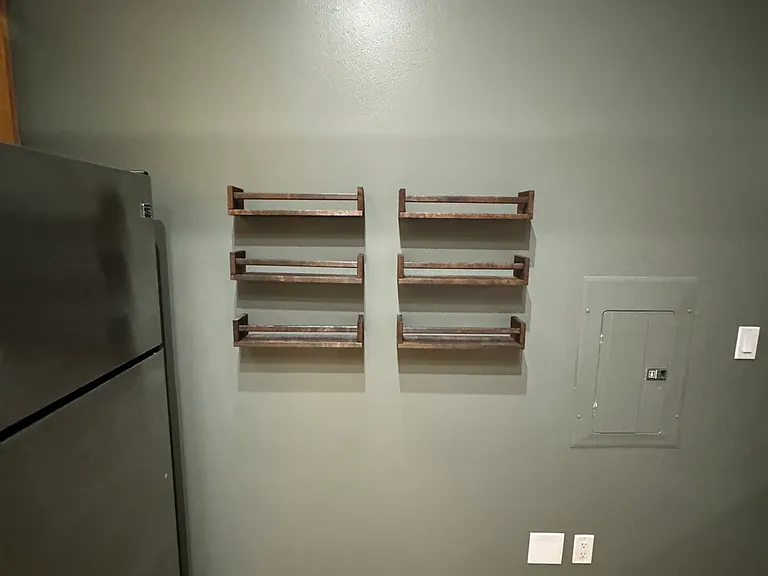 Built in spice rack in kitchen