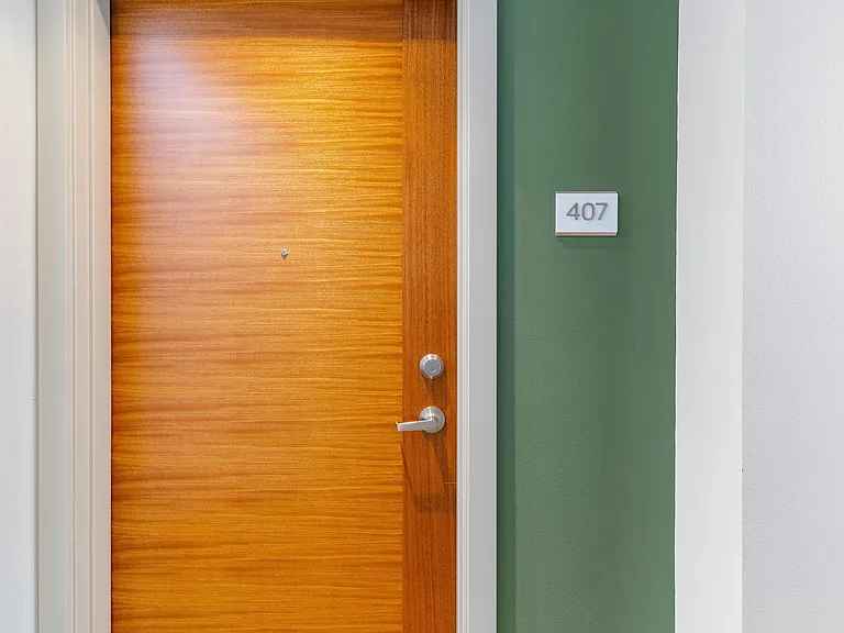 Distinctive wood entry door