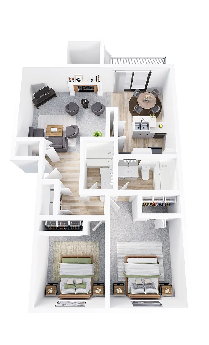 Floor plan 2 Bed 2 Bath