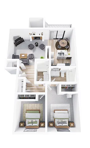 Floor plan 2 Bed 2 Bath