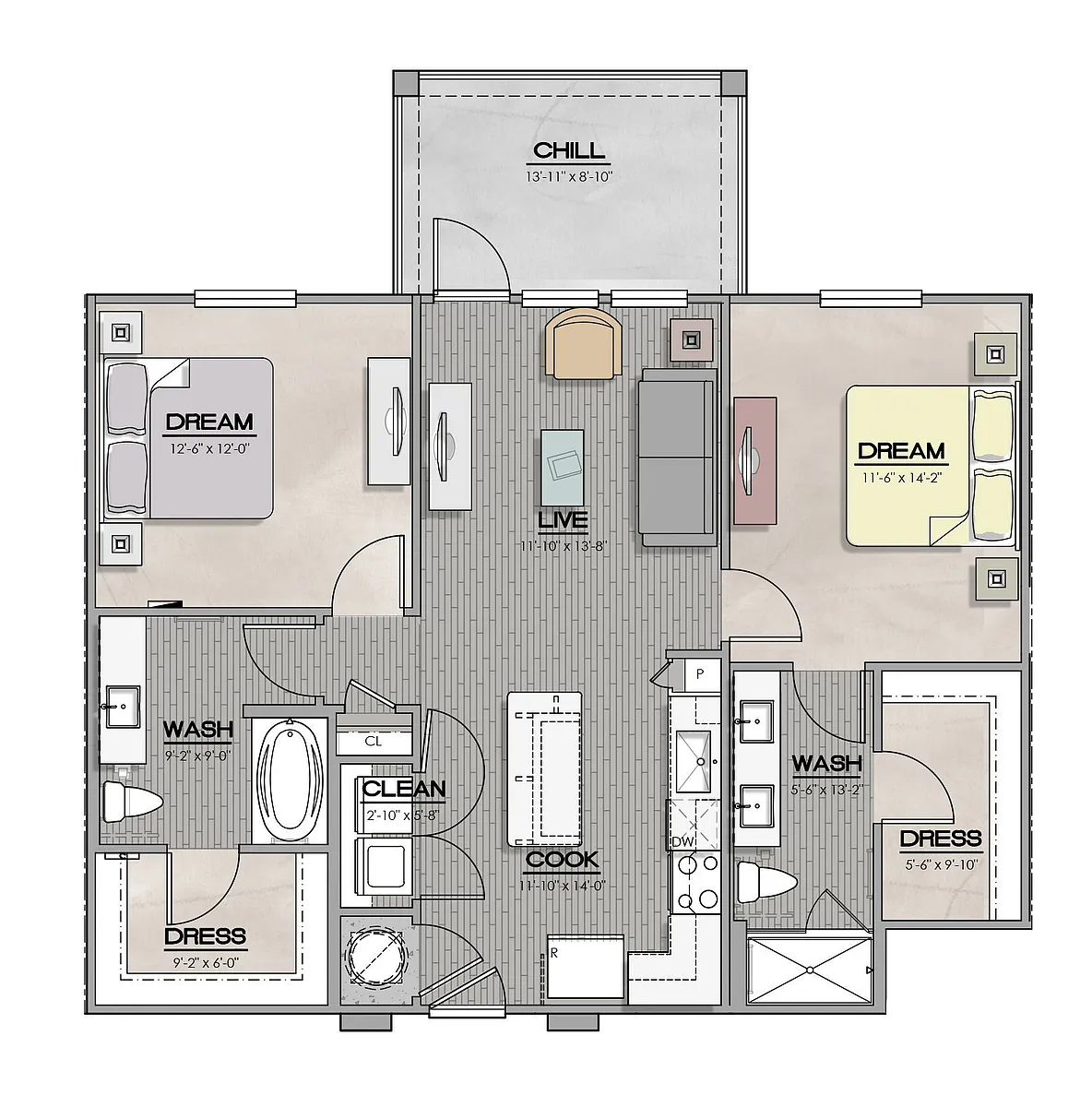 Floor plan B1-2A