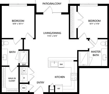 Floor plans are artist's rendering. All dimensions are approximate. Actual product and specifications may vary in dimension or detail. Not all features are available in every apartment. Prices and availability are subject to change. Floor plans are artist