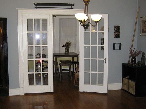 French doors to the den