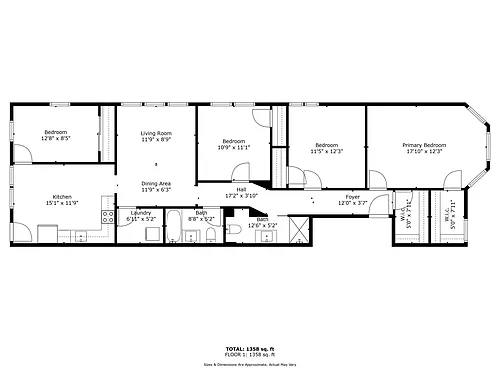 Floor plan 4 bedroom, 2 bath