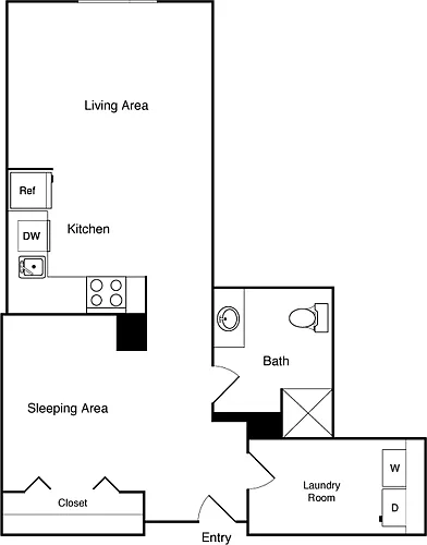 Floor plan Studio 406 NW