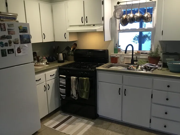 Gas stove, full size fridge