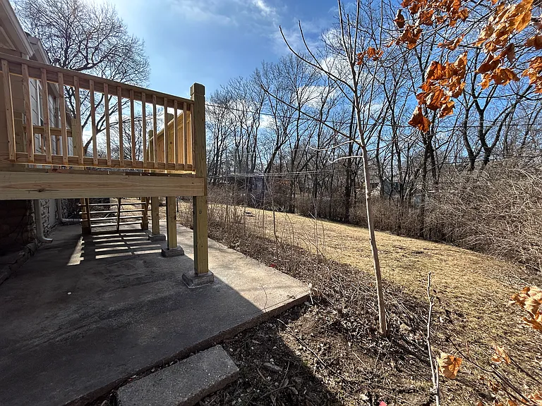 The landscape around the porch/deck will be renovated soon!