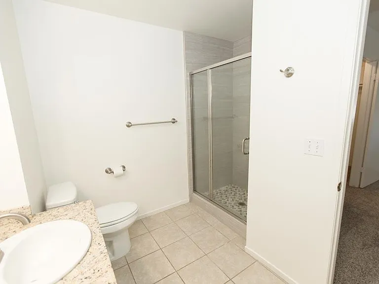 Tiled walk-in shower