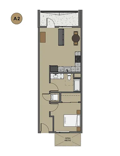 Floor plan 1X1 A-2