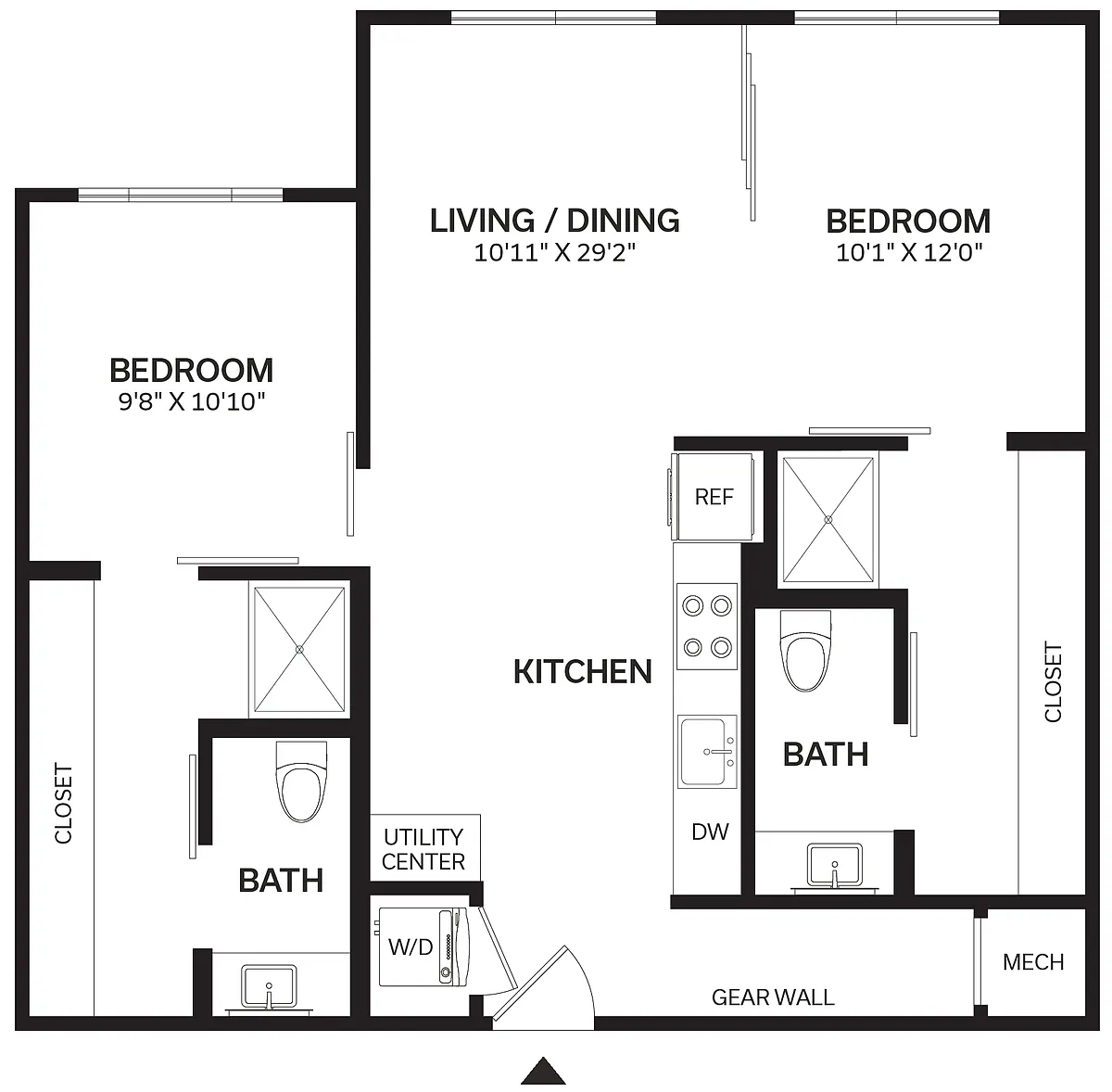 Floor plan 2 Bed/2 Bath-B5