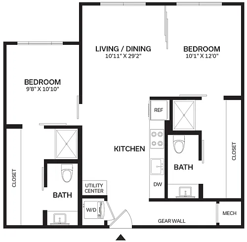 Floor plan 2 Bed/2 Bath-B5