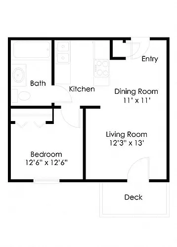 Floor plan One Bedroom - Somerset