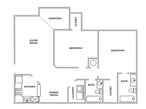Floor plan 2 Bedrooms
