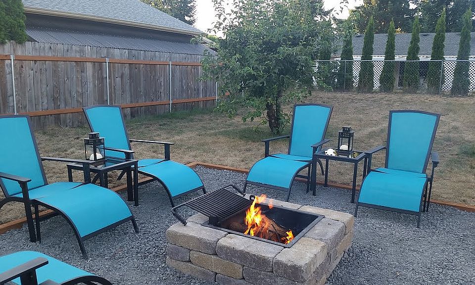 back yard fire pit area