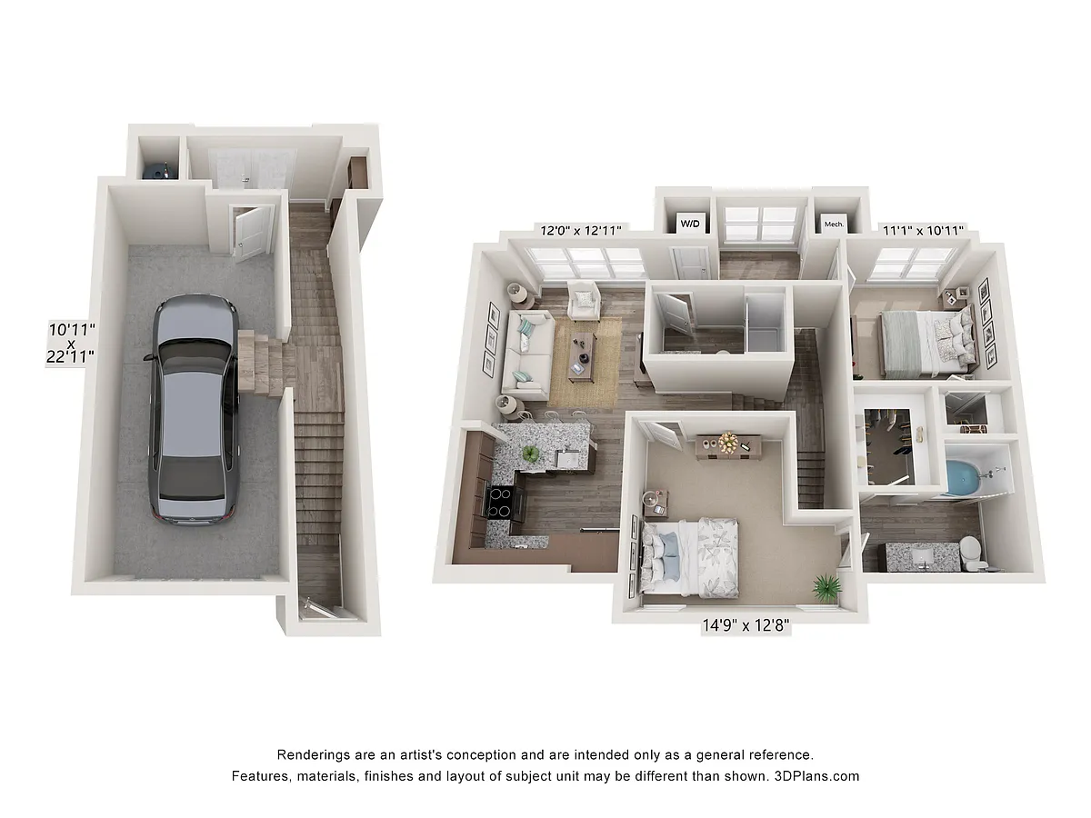 Floor plan The River Birch Carriage home