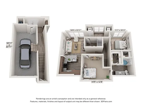 Floor plan The River Birch Carriage home