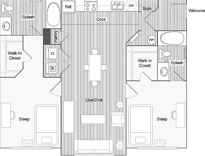2-bedroom
981sqft 2-bedroom
981sqft
