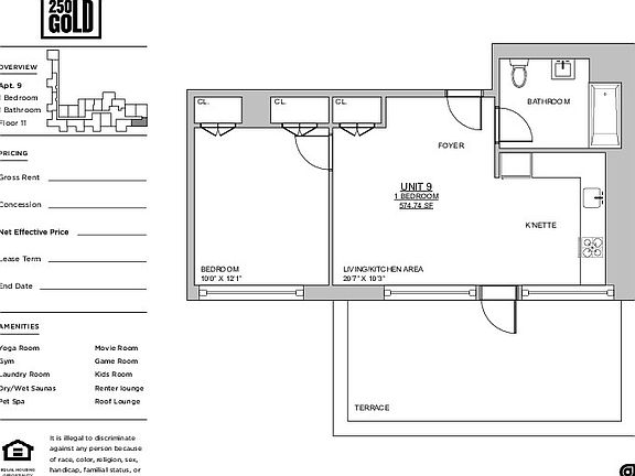 2nd image of 250 Gold St #1109