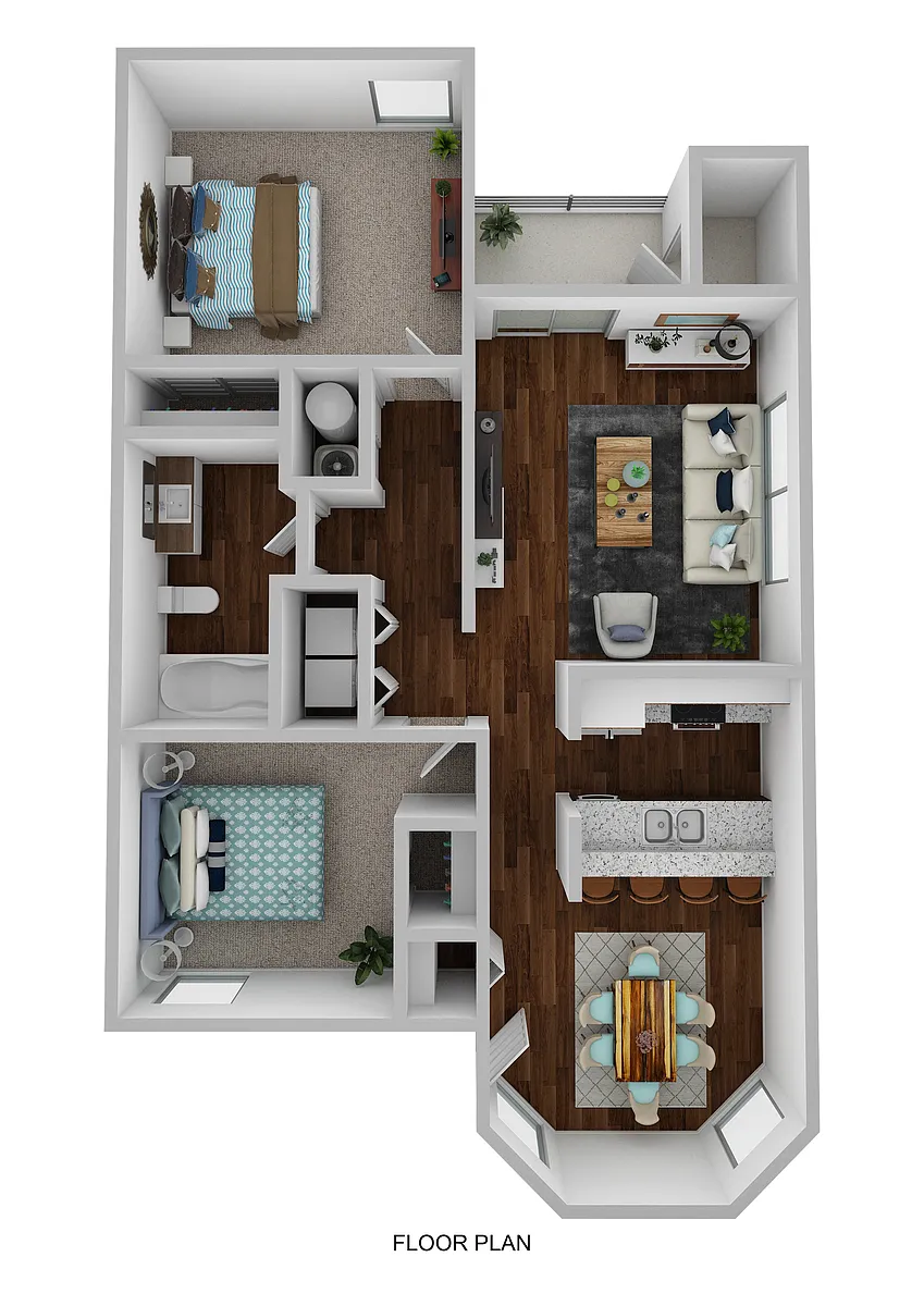 Floor plan 2 Bedroom 1 Bath