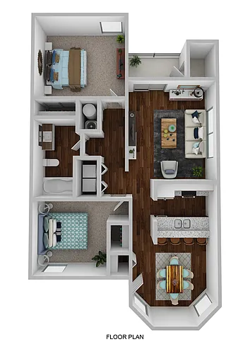 Floor plan 2 Bedroom 1 Bath