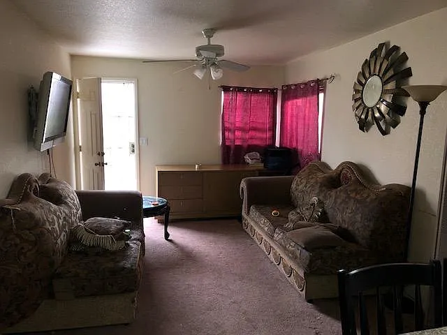 Family room with back door