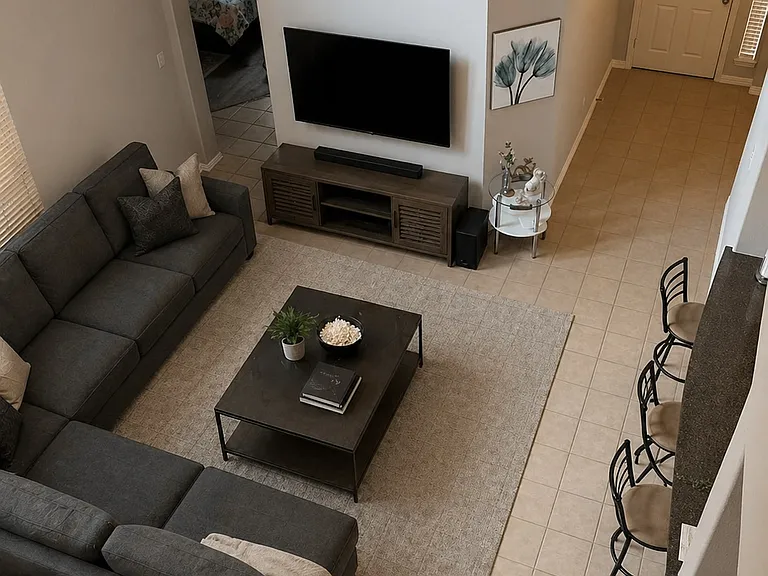 Virtually staged for illustrative purposes. Furniture and decor not included.