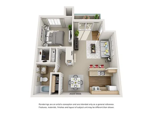Floor plan Buena Vista 1x1