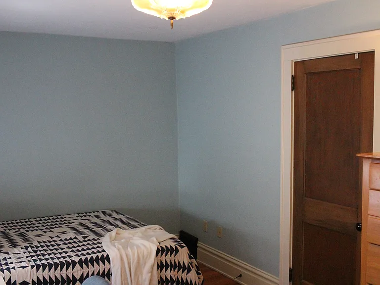 Second bedroom fits queen size bed and desk.