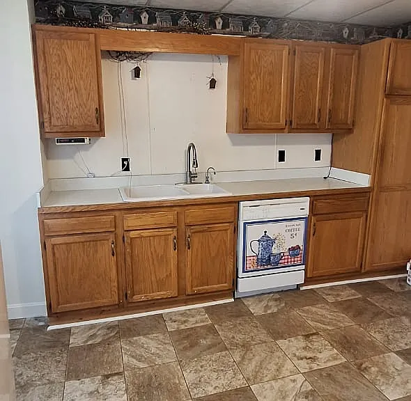 kitchen sink and counters
