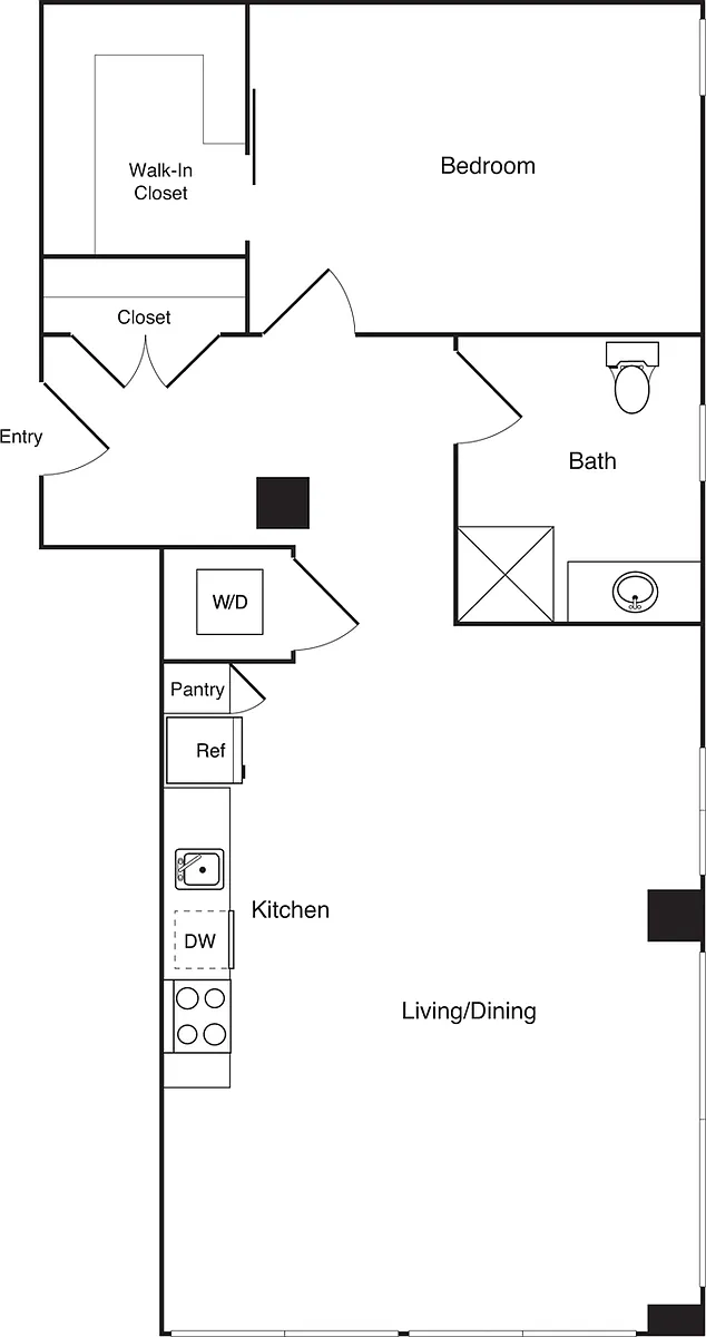 Floor plan 1 Bed SW626