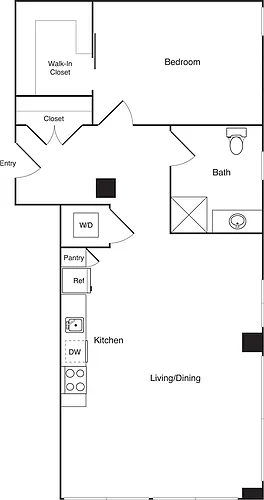 Floor plan 1 Bed SW626