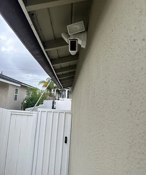 Security Light and Camera at Private Gate