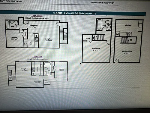 Floor plan 1 Bed Apt