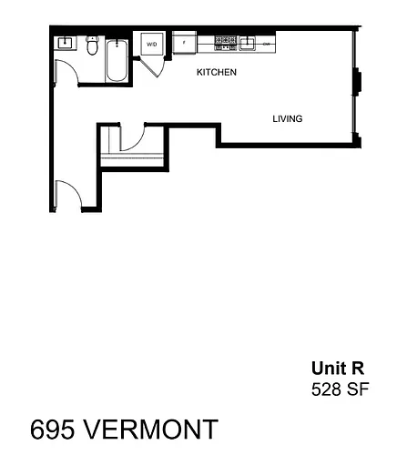 Floor plan R - 1 Bedroom