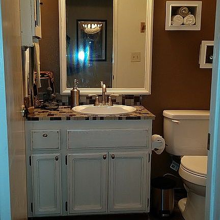 Updated downstairs bathroom.