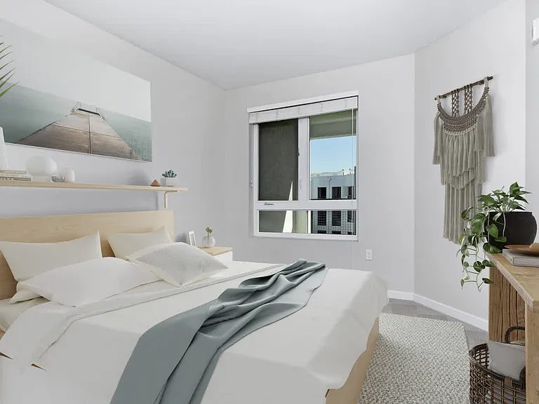 Bedroom with Carpeting