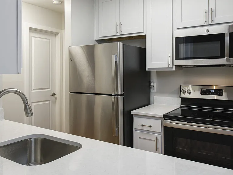 Kitchen with granite-style countertops