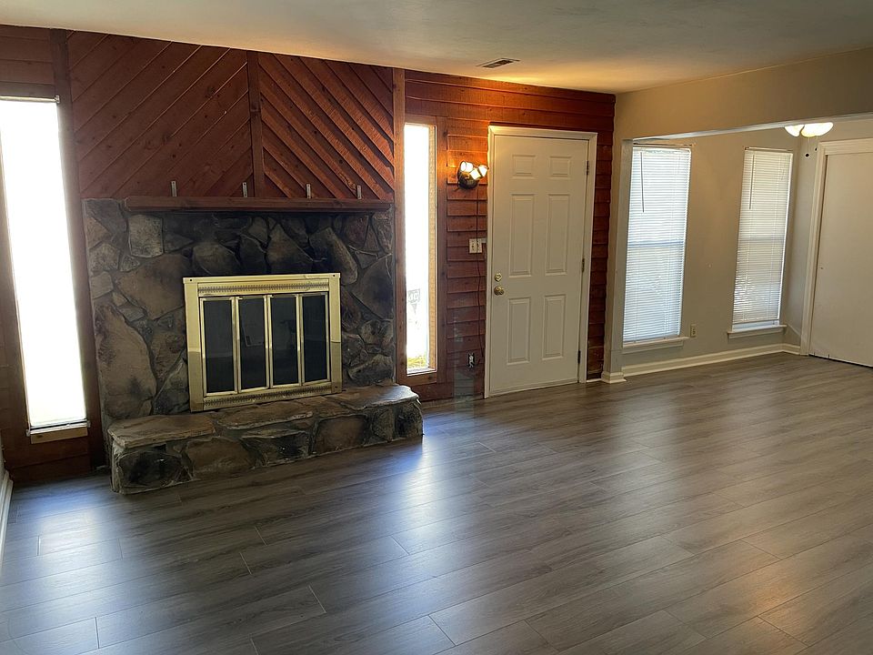 Living room and fireplace