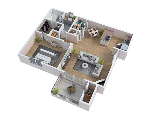 Floor plan 1 BEDROOM/1 BATHROOM