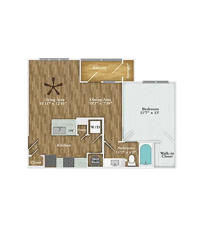 Floor plan 1 X 1 A