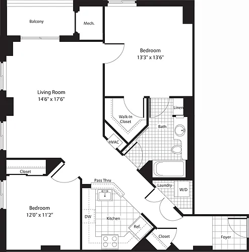 Floor plan 2 Bedroom BB