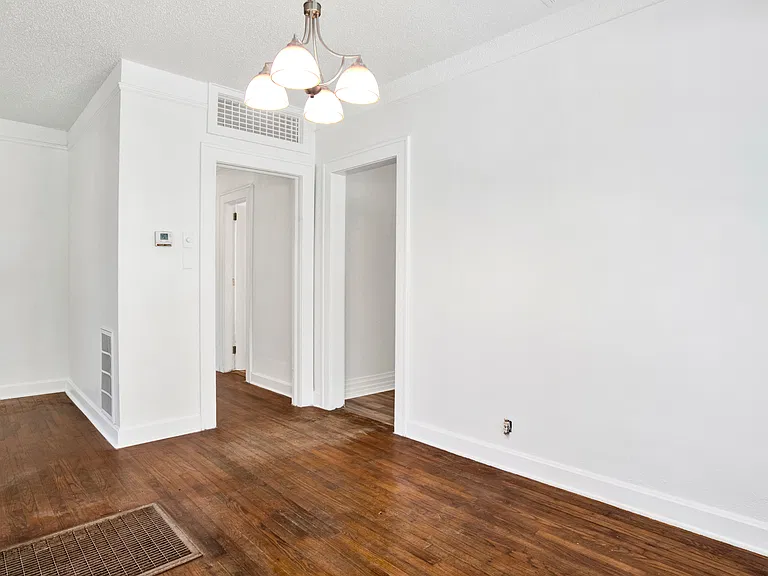 Hallway seen from dining area.