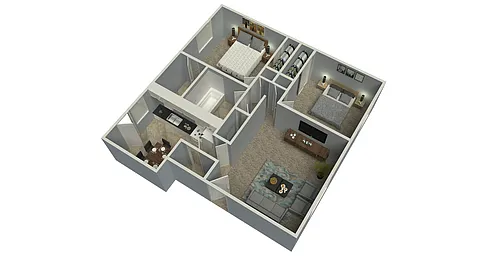 Floor plan 2 Bed 1-5 Bath