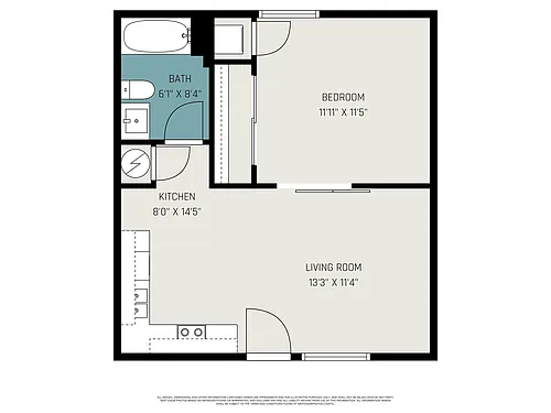 Floor plan 1-Bedrooms