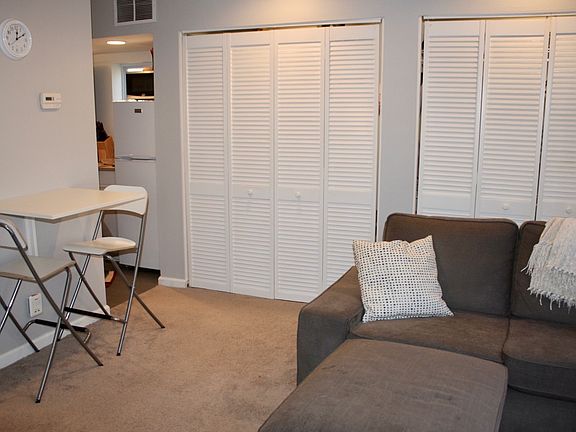Living area with double closets