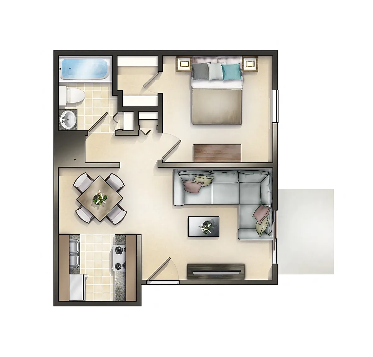 Floor plan 1 Bedroom