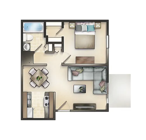 Floor plan 1 Bedroom