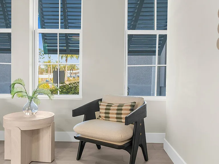 Bask in natural light with this stylish reading corner.